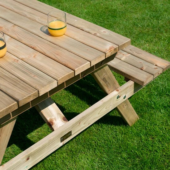 Zox Wooden 4 Seater Picnic Dining Set In Natural Timber_6