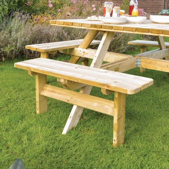 Zox Square Wooden 8 Seater Picnic Dining Set In Natural Timber_3