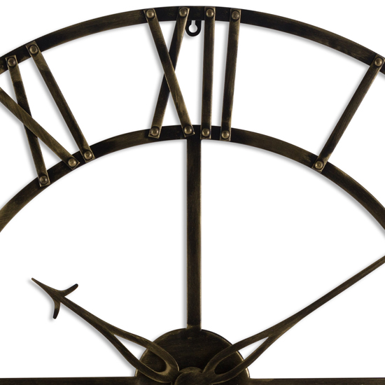 Zulia Small Skeleton Metal Wall Clock In Antique Brass Furniture in