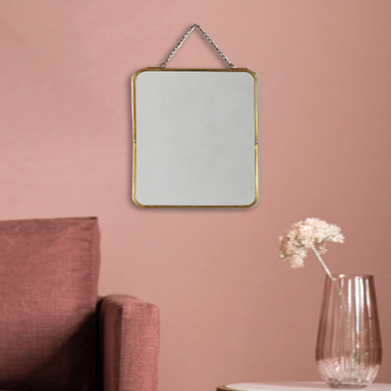 Read more about Zulia square wall mirror in antique brass frame