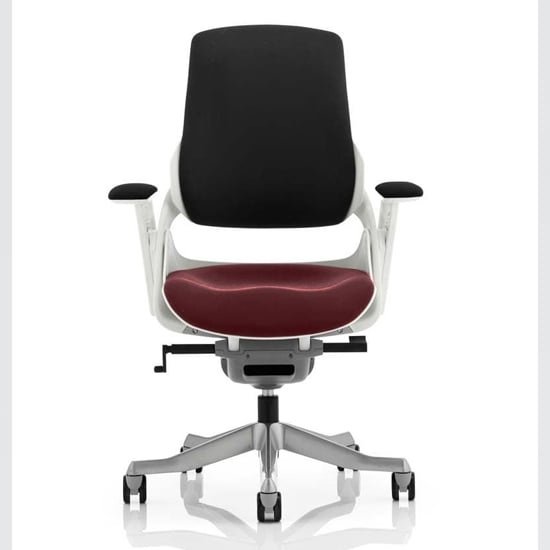 Zure Black Back Office Chair With Ginseng Chilli Seat