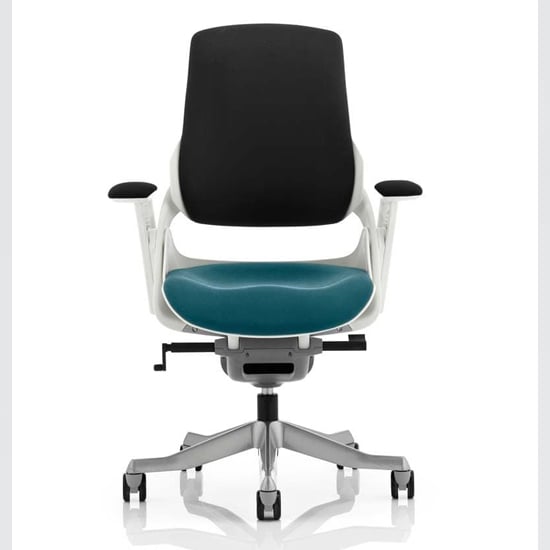 Zure Black Back Office Chair With Maringa Teal Seat