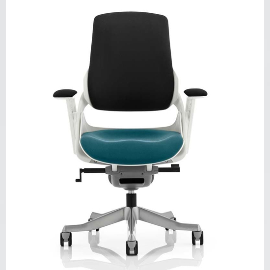 Product photograph of Zure Black Back Office Chair With Maringa Teal Seat from Furniture in Fashion