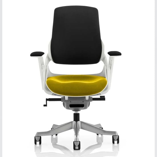 Zure Black Back Office Chair With Senna Yellow Seat
