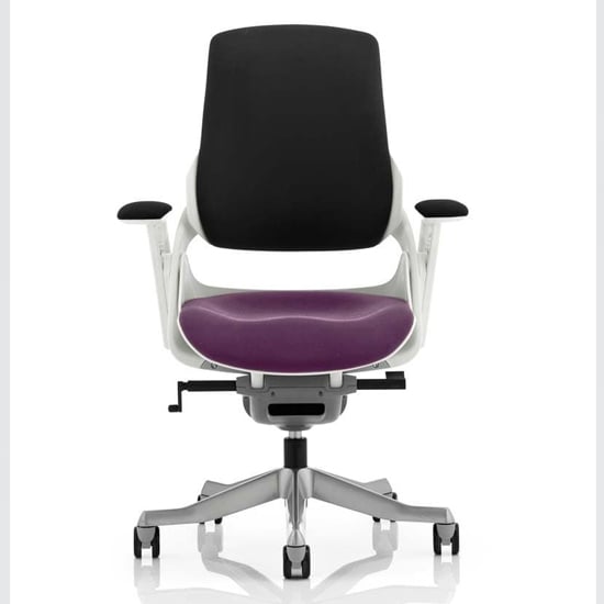 Zure Black Back Office Chair With Tansy Purple Seat