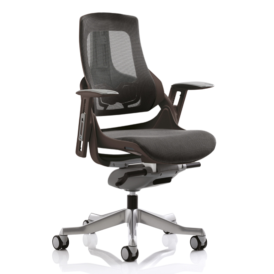 Read more about Zure black frame office chair in charcoal with arms