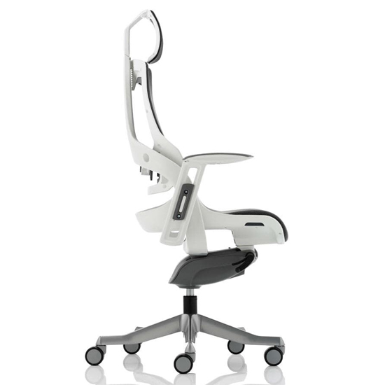 Zure Executive Headrest Office Chair In Charcoal With Arms_2