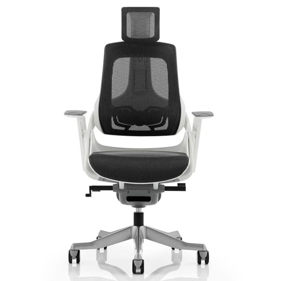 Zure Executive Headrest Office Chair In Charcoal With Arms_3