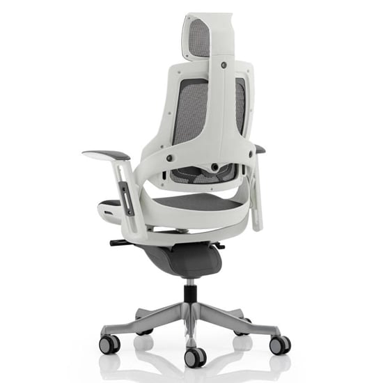 Zure Executive Headrest Office Chair In Charcoal With Arms_4