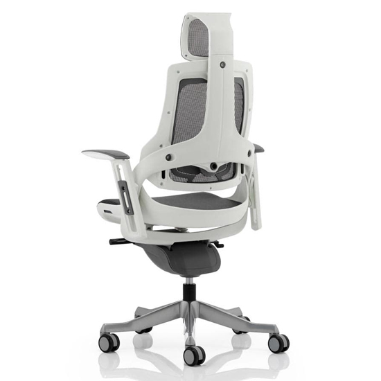 Zure Executive Headrest Office Chair In Charcoal With Arms_4