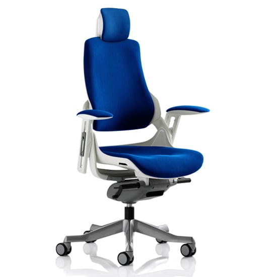 Product photograph of Zure Executive Headrest Office Chair In Stevia Blue from Furniture in Fashion