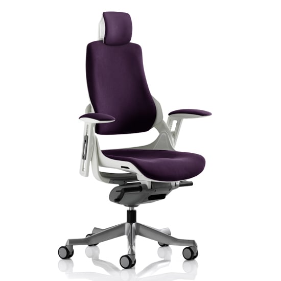 Zure Executive Headrest Office Chair In Tansy Purple