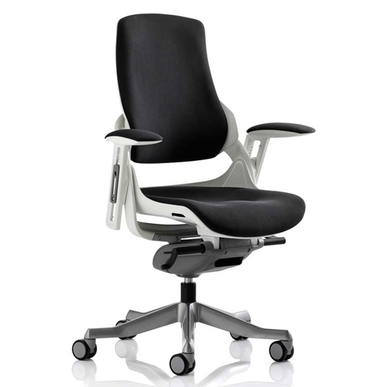 Zure Fabric Executive Office Chair In Black With Arms