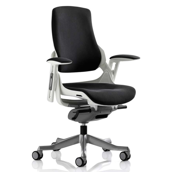 Product photograph of Zure Fabric Executive Office Chair In Black With Arms from Furniture in Fashion