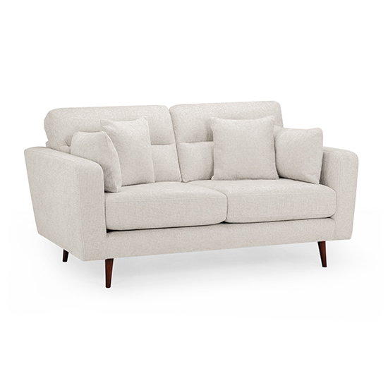 Read more about Zurich fabric 2 seater sofa in beige with brown wooden legs