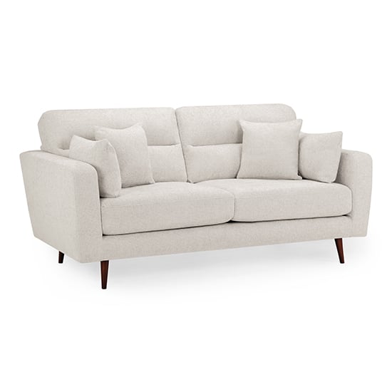 Read more about Zurich fabric 3 seater sofa in beige with brown wooden legs