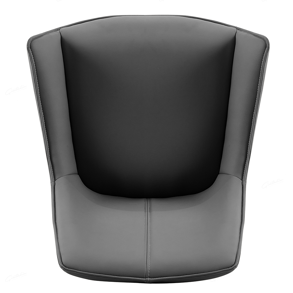 Zurich Grey PU Leather Dining Chairs With Black Legs In Pair