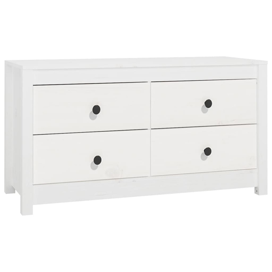 Zurich Pinewood Storage Cabinet With 2 Drawers In White