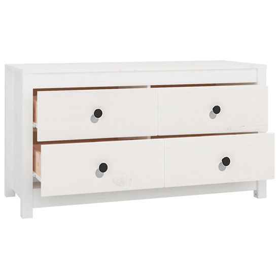 Zurich Pinewood Storage Cabinet With 2 Drawers In White