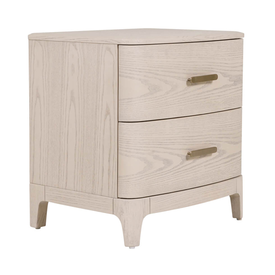 Product photograph of Zurich Wooden Bedside Cabinet 2 Drawers In Parisian Cream from Furniture in Fashion