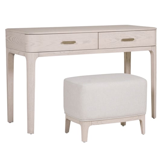 Read more about Zurich wooden dressing table with stool in parisian cream