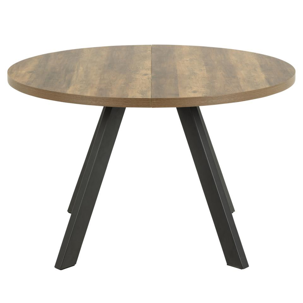 Zurich Wooden Extending Dining Table With Metal Legs In Oak