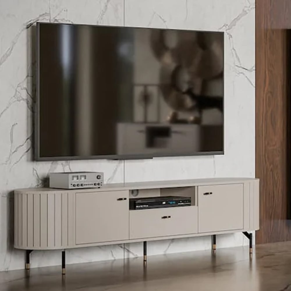 Zurich Wooden TV Stand With 2 Doors 1 Drawer In Cashmere