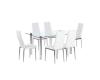 Hanna Rectangular Glass Dining Table With 6 Mila Chairs