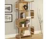 Herning Wooden Bookshelf In Real Oak Veneer With Chrome Tubes