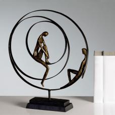 Patience Sculpture In Bronze With Black Metal Base - UK