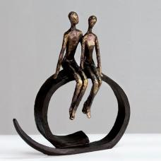 Close Sculpture In Bronze With Black Metal Ring - UK