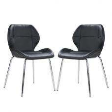 Darcy Black Faux Leather Dining Chairs In A Pair - UK