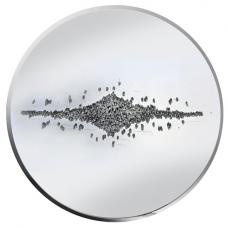 Maria Glass Wall Art Round With Silver Glitter Clusters Crystals - UK