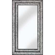 Betsy Wall Mirror Rectangular In Mosaic Black And Silver Frame - UK