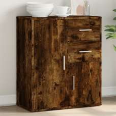 Exeter Wooden Sideboard With 2 Doors 2 Drawers In Smoked Oak - UK