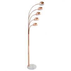 Tupelo Floor Lamp In Copper With White Marble Base - UK