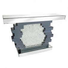 Irvine Glass Console Table With Crystals Mirror In Centre - UK