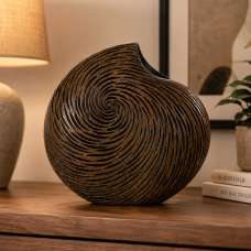 Rumba Vase In Poly Brown With Water Proof Design - UK