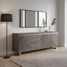 Sydney Wooden Sideboard with 3 Doors and 3 Drawers in Concrete - UK