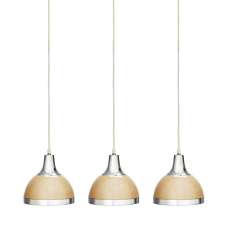 Varmora Metal 3 Shade Pendant Light In Clay And Chrome - UK