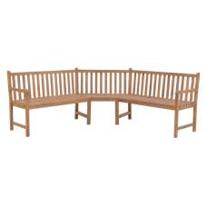 Aarna Wooden Corner Garden Seating Bench In Natural - UK