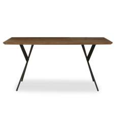 Aaron Rectangular Wooden Dining Table In Brown - UK