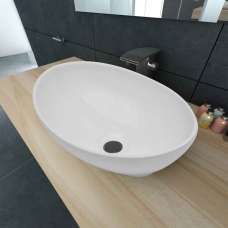 Abbotsford Oval Countertop Basin Without Waste 400mm Wide - White - UK