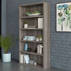 Aberdare Wooden Bookcase With 5 Shelves In Hudson Elm - UK