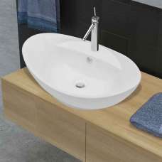 Aberdeen Oval Countertop Basin Without Waste 585mm Wide 1 TH - White - UK