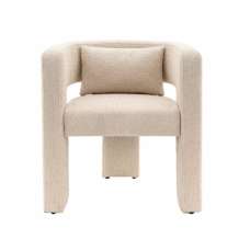 Abilene Fabric Armchair With Black Legs In Taupe - UK