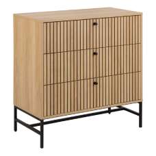 Abilene Wooden Chest Of 3 Drawers In Oak And Black - UK