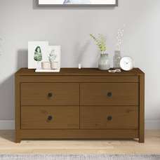 Abilene Wooden Chest Of 4 Drawers In Honey Brown - UK