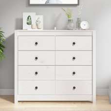 Abilene Wooden Chest Of 8 Drawers In White - UK