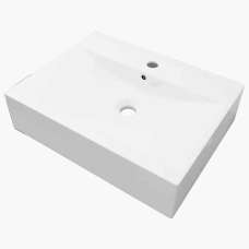 Abingdon Rectnagular Countertop Basin Without Waste 600mm Wide 1TH - White - UK